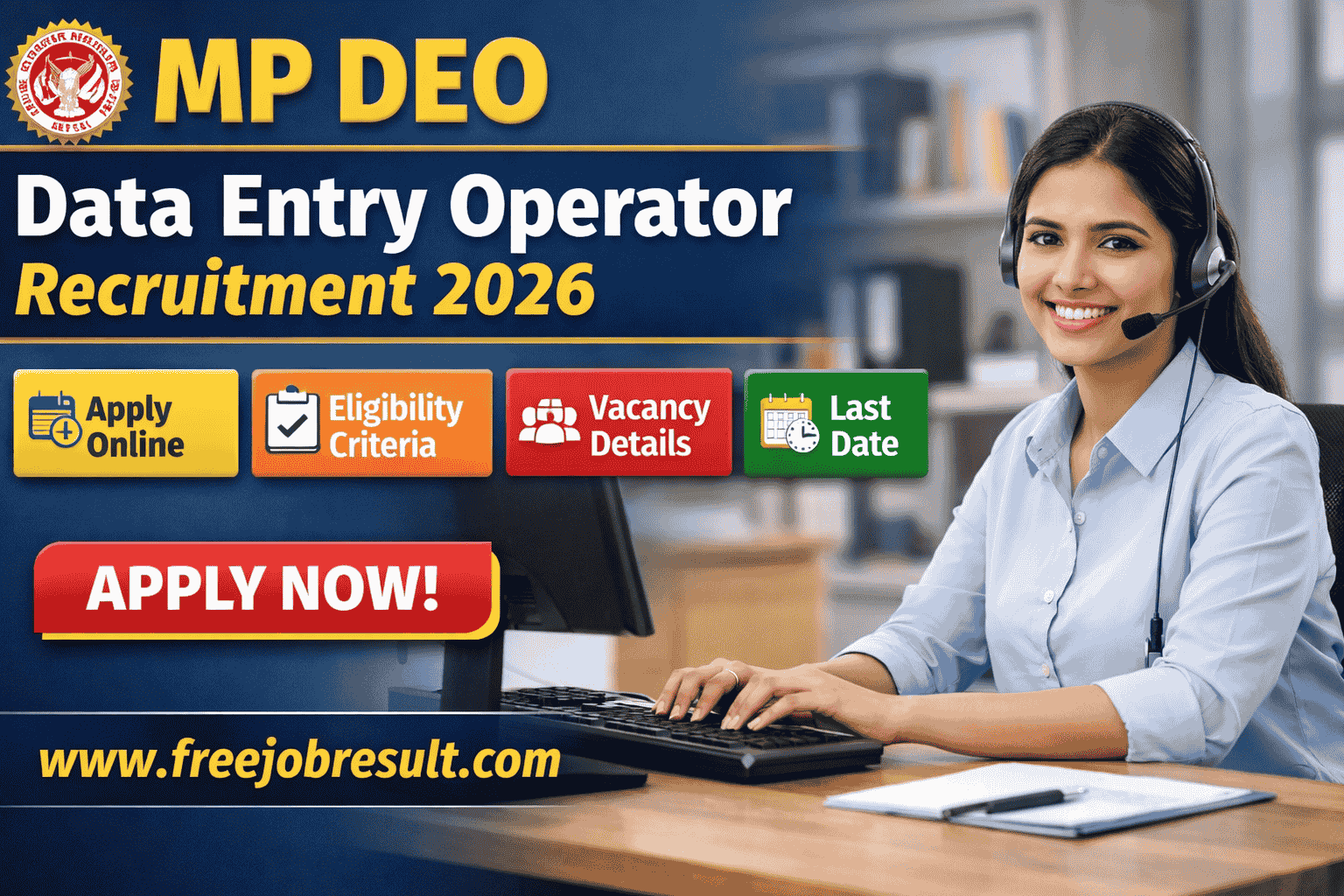 MP DEO Data Entry Operator Recruitment 2026
