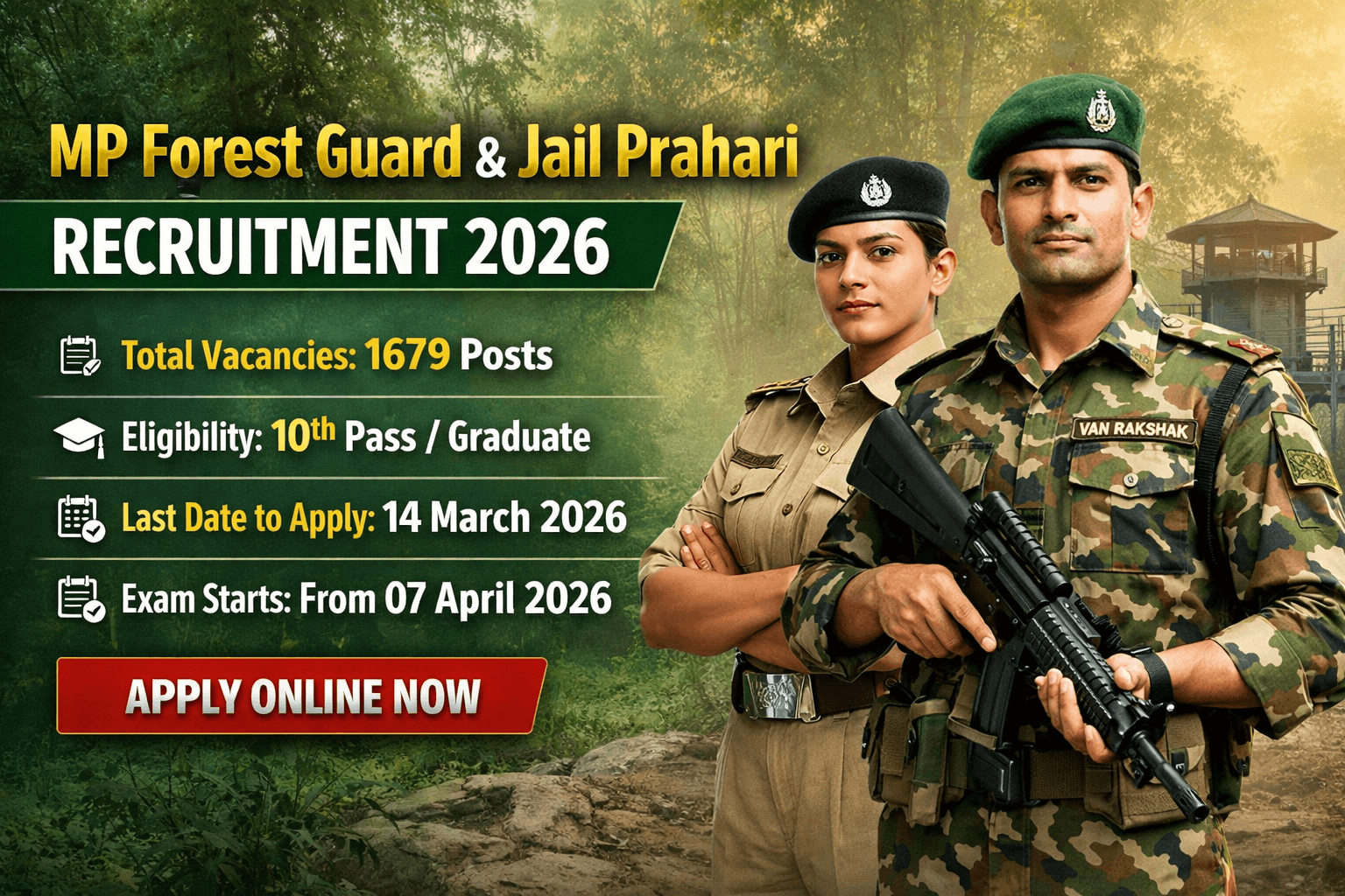 MP Forest Guard & Jail Prahari Recruitment 2026