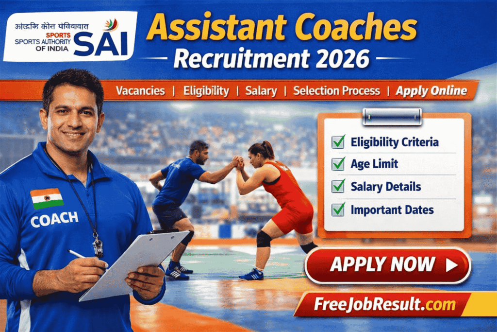 Sports Authority of India Assistant Coaches recruitment 2026