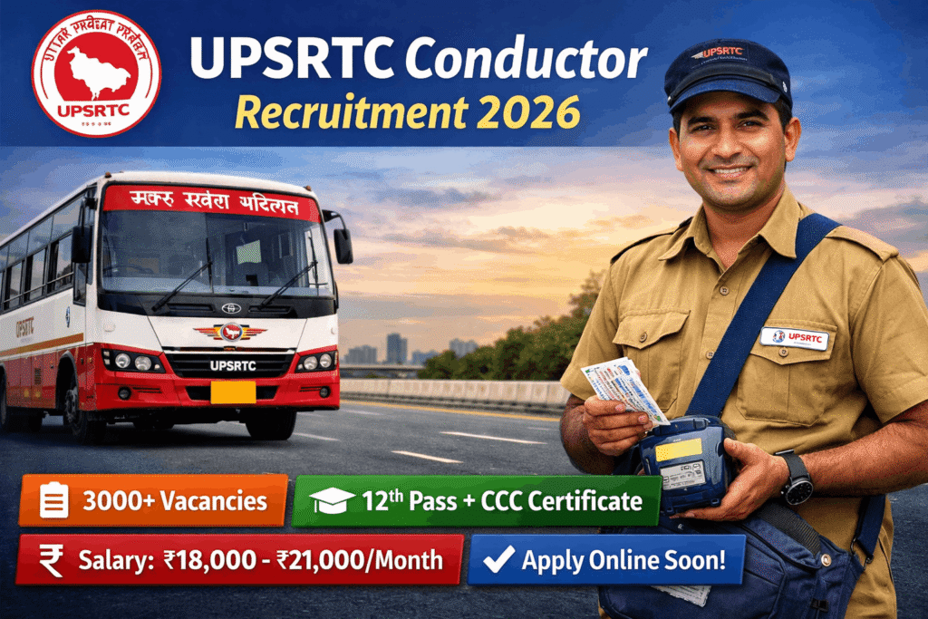 UPSRTC Up Bus conductor recruitment 2026