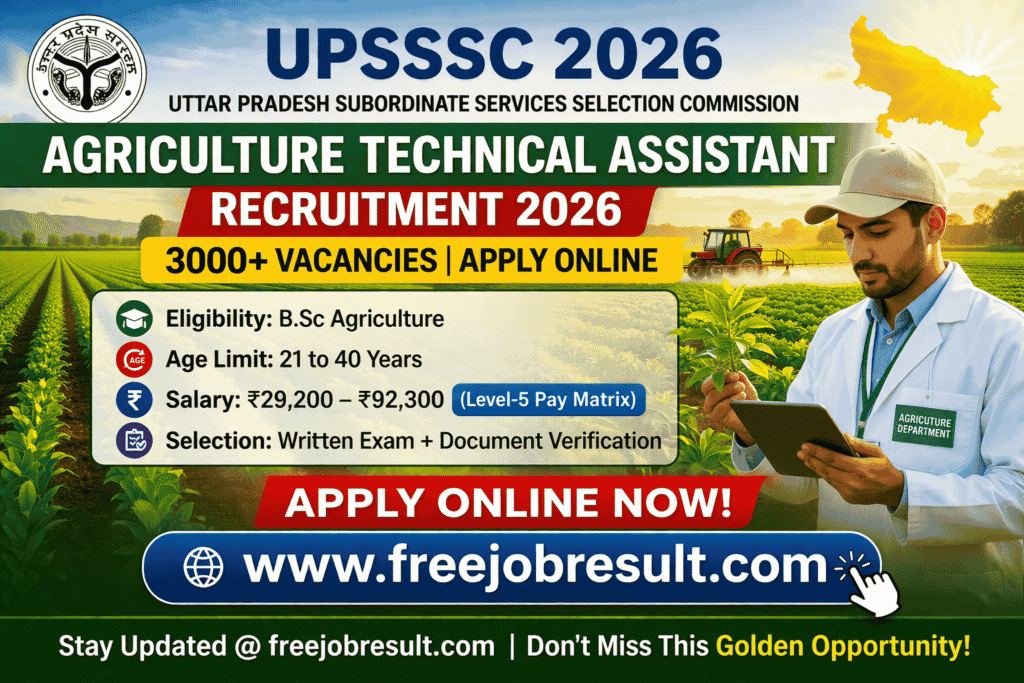 UPSSSC Agriculture Technical Assistant ATA Recruitment 2026
