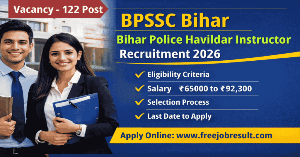BPSSC Bihar Police Havildar Instructor recruitment 2026