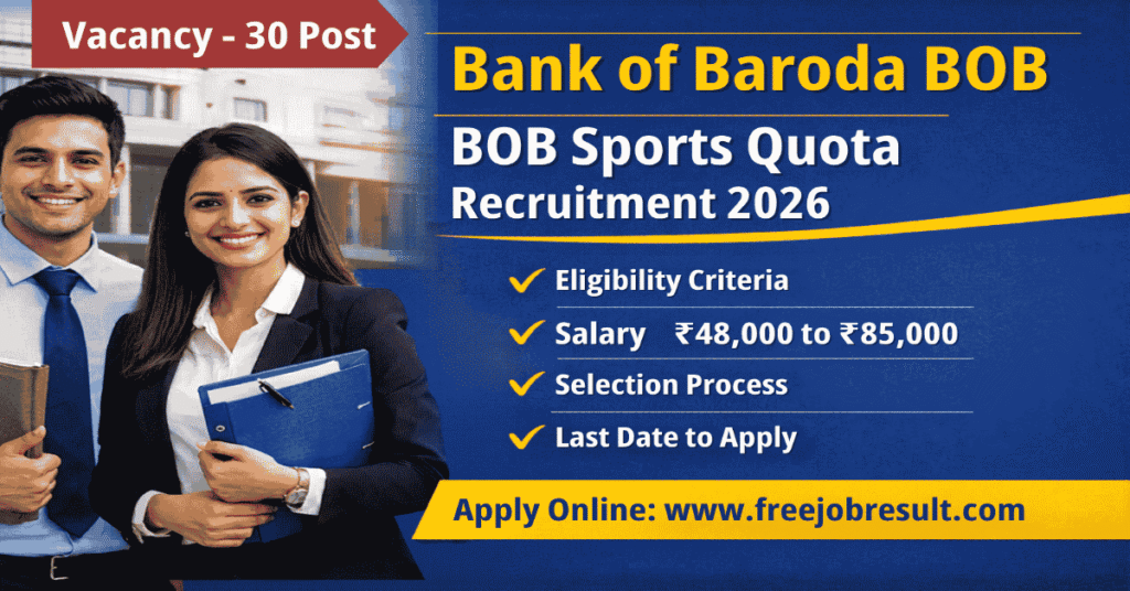 Bank of Baroda BOB Sportsperson Online Form 2026