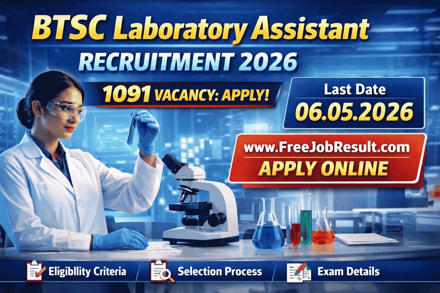 Bihar BTSC Laboratory Assistant Online Form 2026