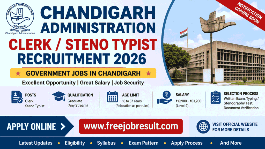 Chandigarh Administration Clerk Recruitment 2026