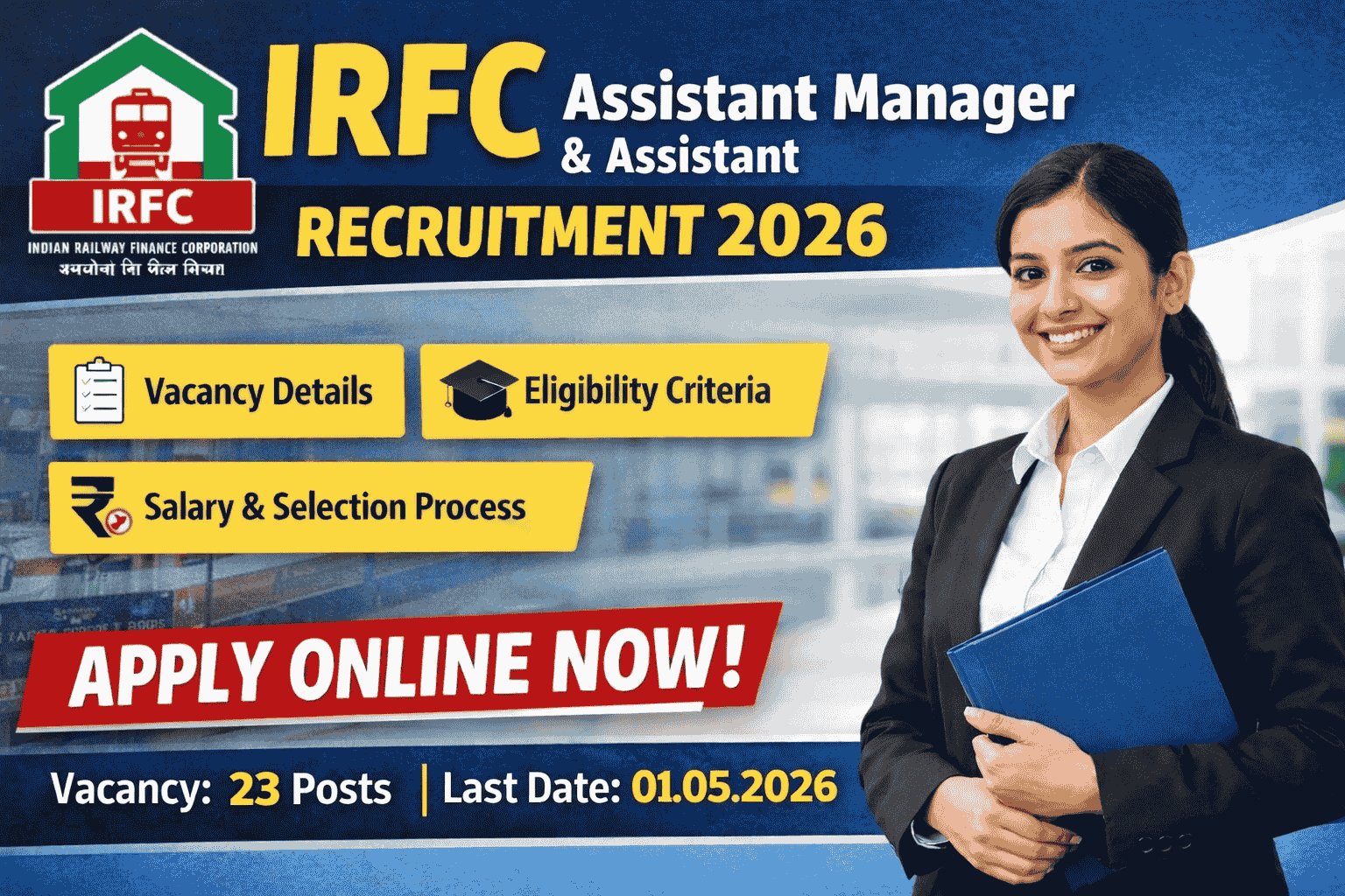 IRFC Assistant & Assistant Manager Online Form 2026
