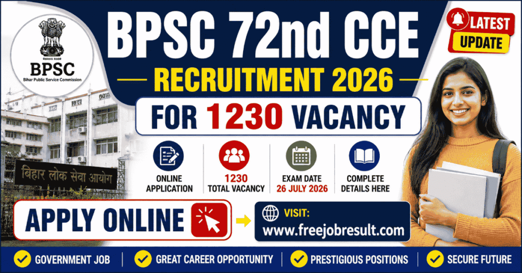 BPSC 72nd CCE Online Form 2026