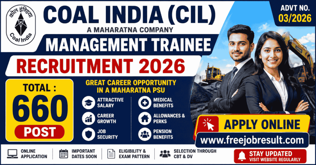 Coal India CIL Management Trainee Recruitment 2026