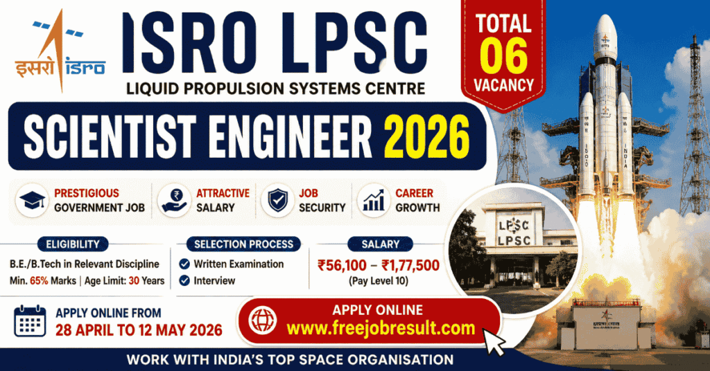 ISRO LPSC Scientist Engineer Online Form 2026