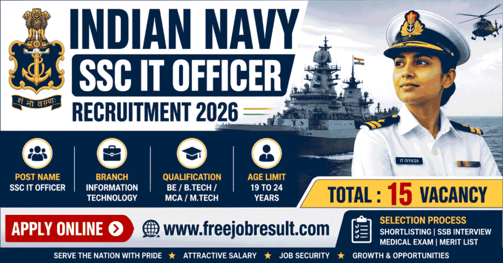 Indian Navy SSC IT Officer Online Form 2026