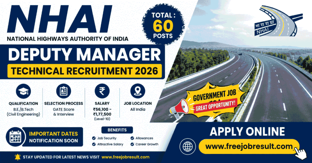 NHAI Deputy Manager Technical Online Form 2026