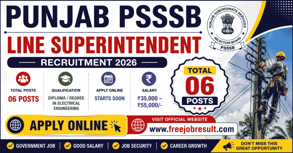 Punjab Line Superintendent Online Form 2026