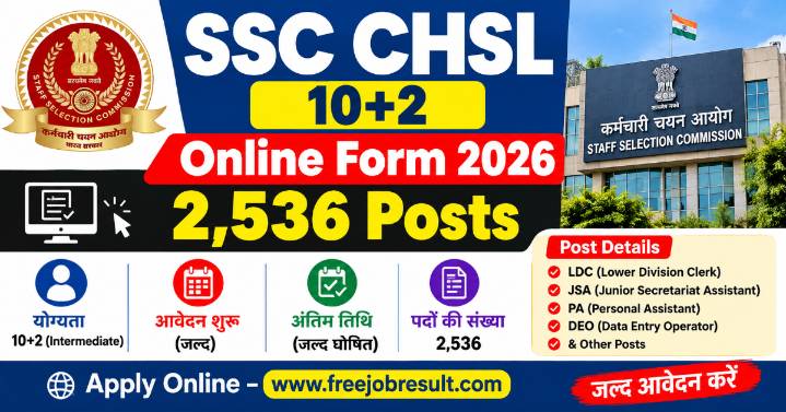SSC CHSL 10+2 Online Form 2026 – 2,536 Posts